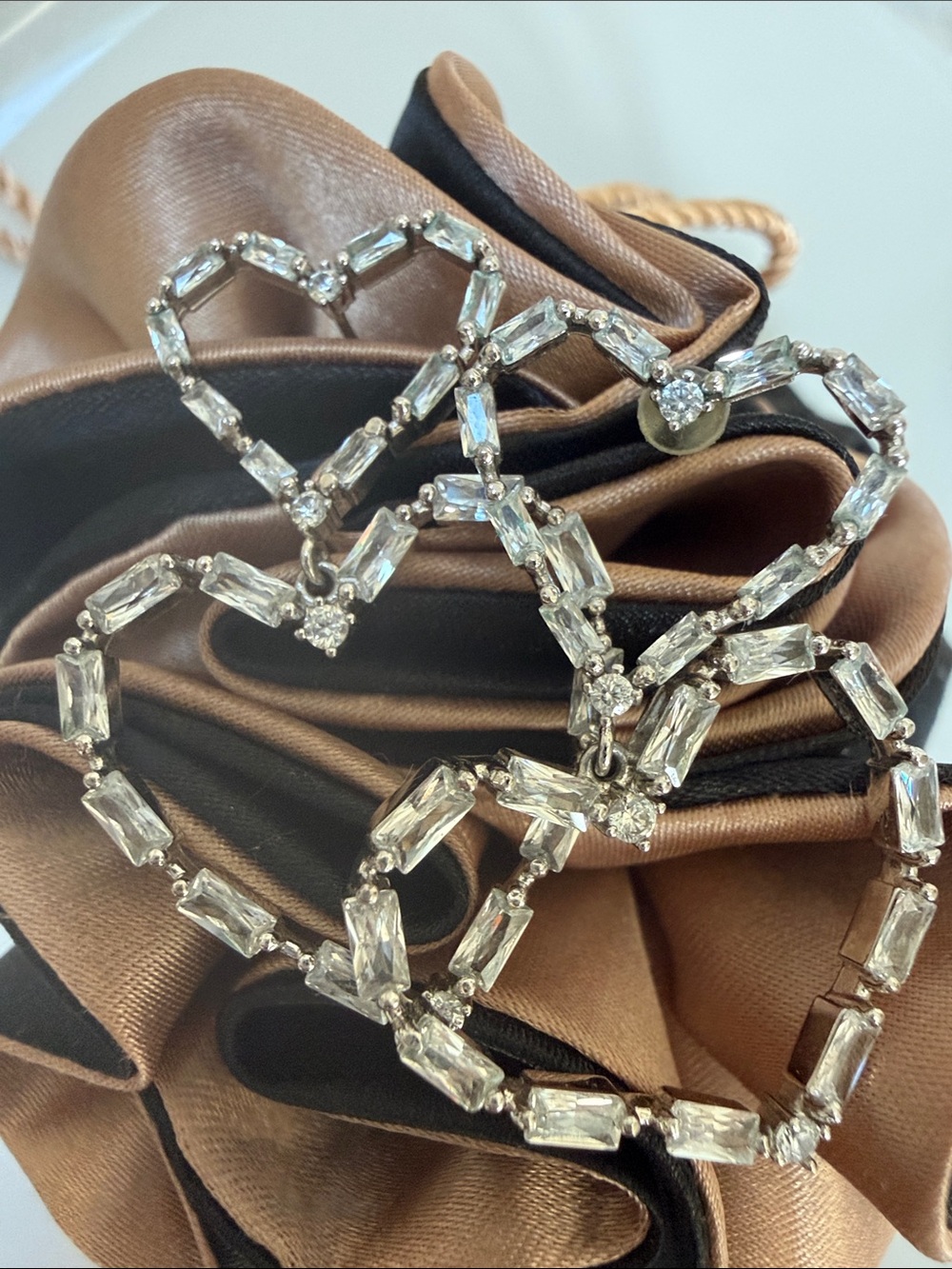 Nordstrom Crystal Heart Drop Earrings with Clear Stones